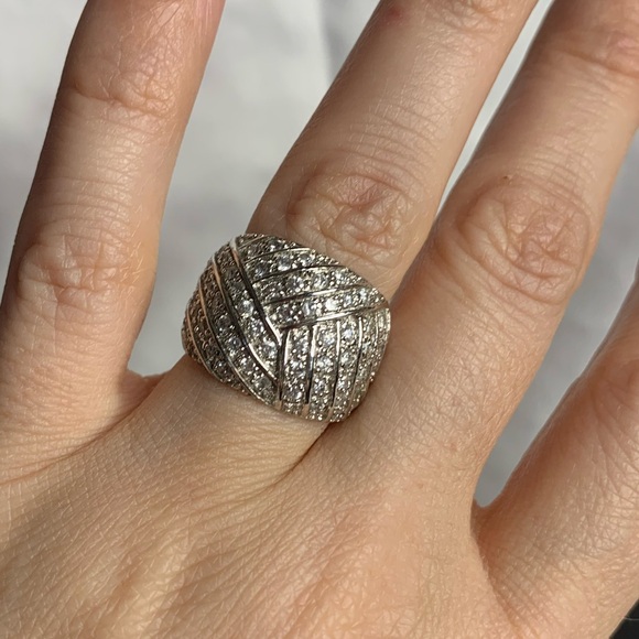 Sterling Silver Cluster Ring for Women ATI 925 - Picture 6 of 10